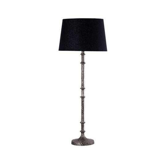 Antique Silver Table Lamp with Black Shade
